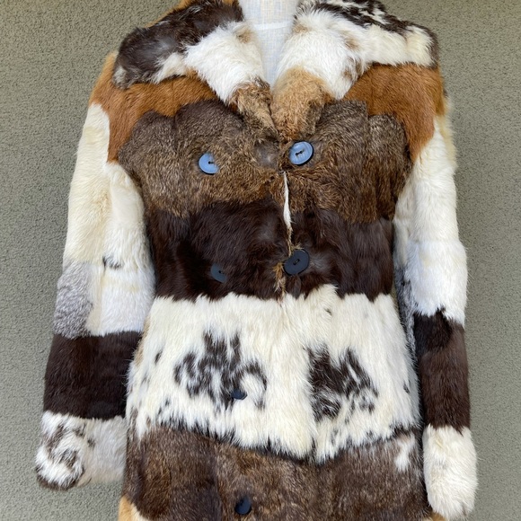 Vintage City Furs rabbit fur patchwork coat - Picture 4 of 6